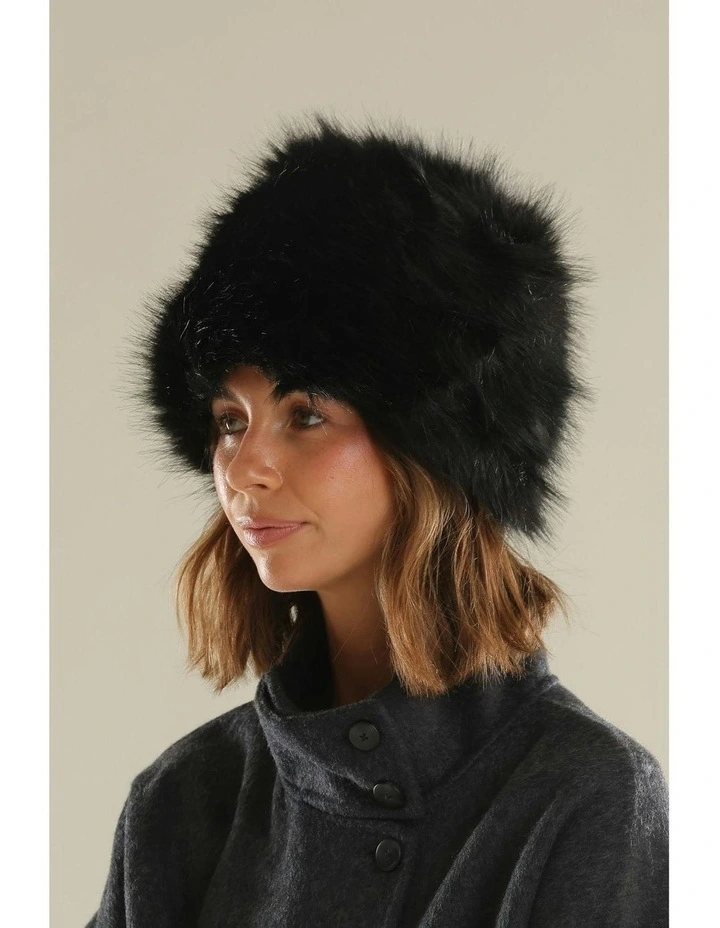 Elaina Cossack Hat in Black image 2