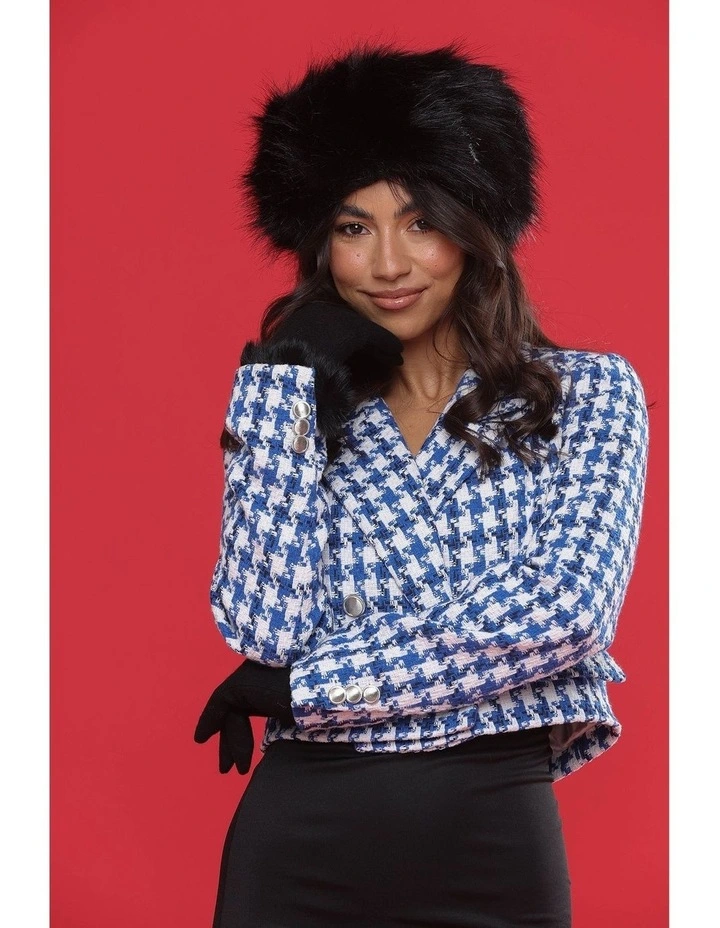 Elaina Cossack Hat in Black image 2