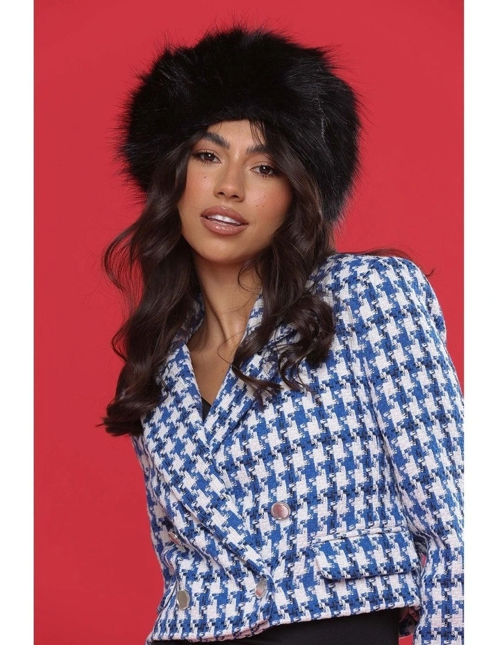 Elaina Cossack Hat in Black image 3