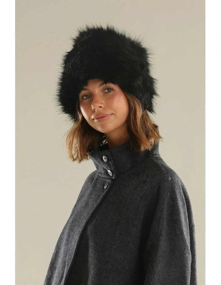 Elaina Cossack Hat in Black image 4