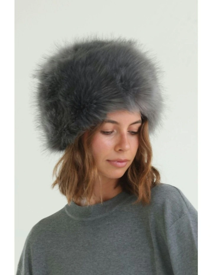 Elaina Cossack Hat in Grey image 2