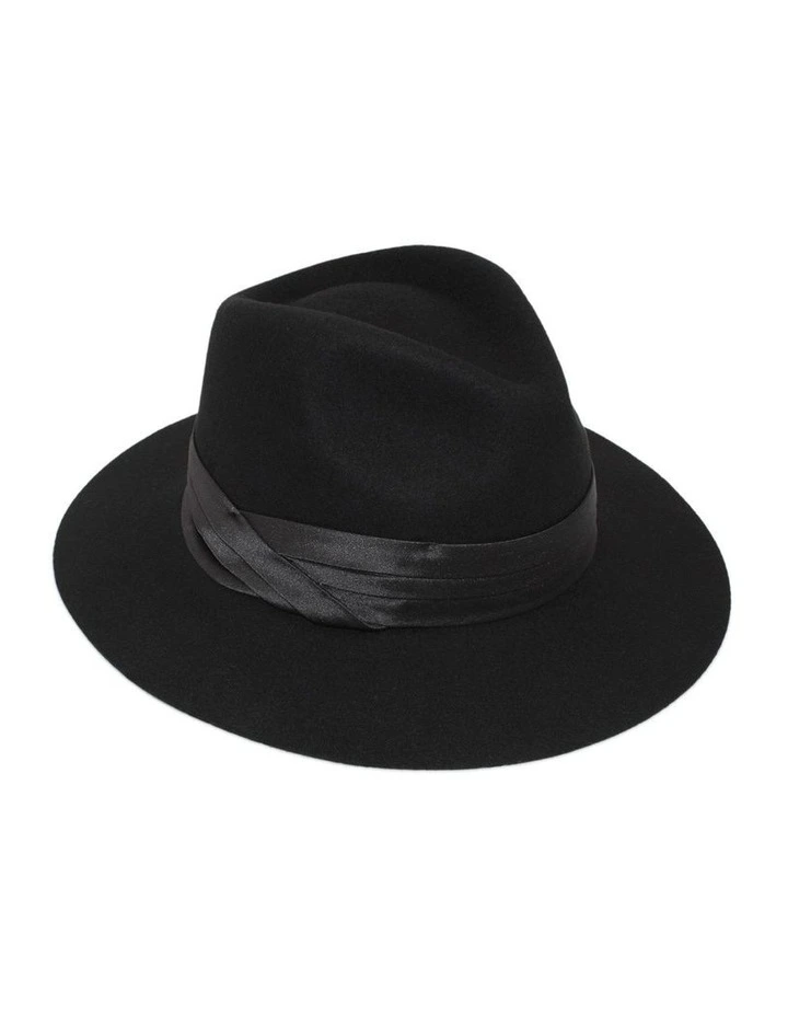 Amber Fedora Hat in Black image 1