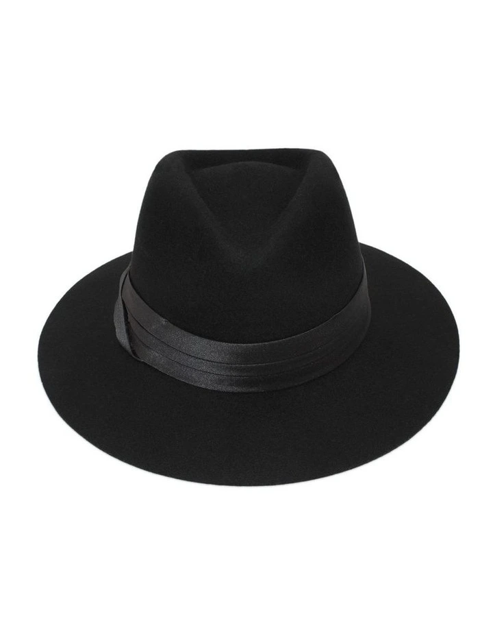 Amber Fedora Hat in Black image 4