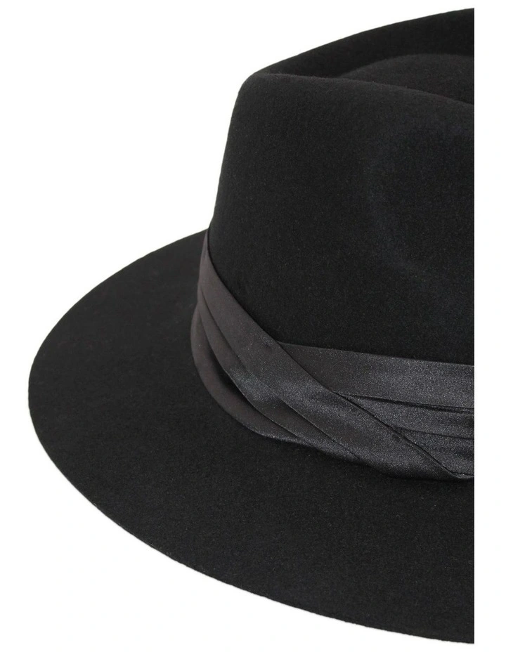 Amber Fedora Hat in Black image 6