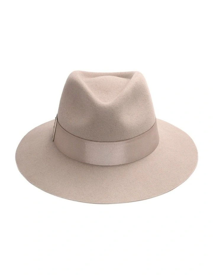 Harper Fedora Hat in Beige image 3