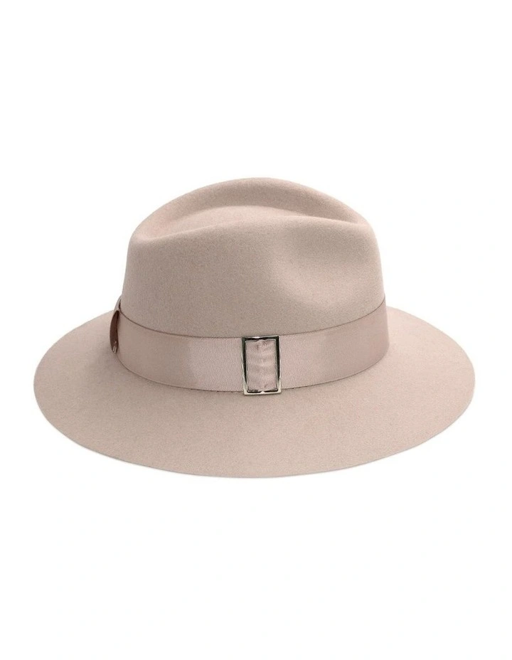 Harper Fedora Hat in Beige image 4