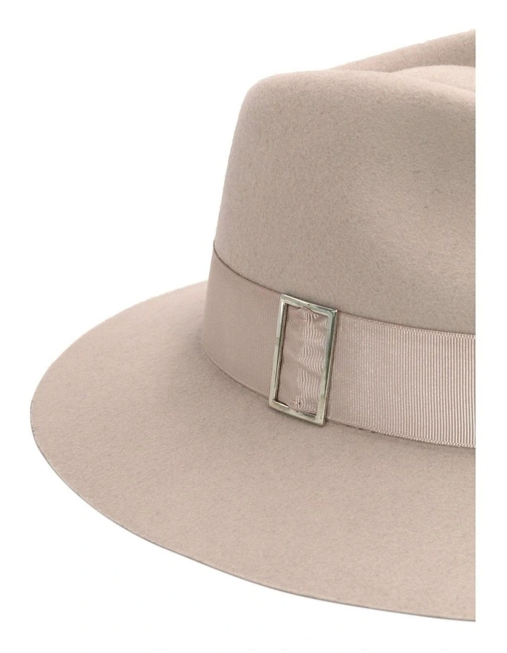 Harper Fedora Hat in Beige image 5