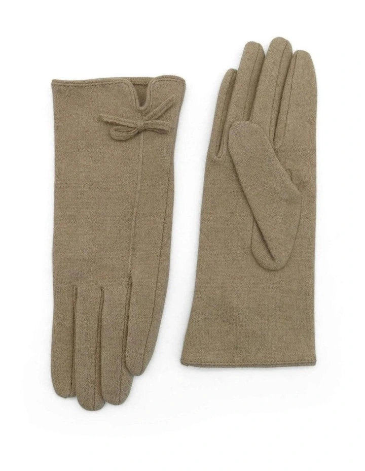 Angelica Woollen Gloves in Sand image 1