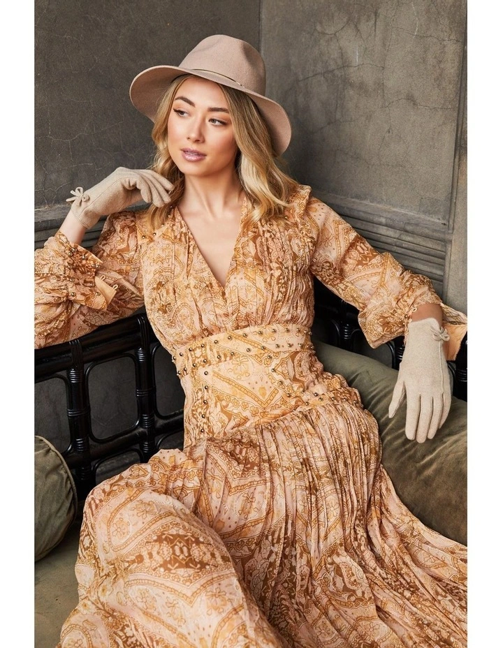 Angelica Woollen Gloves in Sand image 6