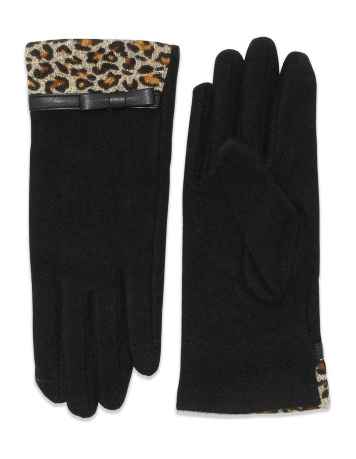 Jacqueline Gloves in Black Leopard image 1