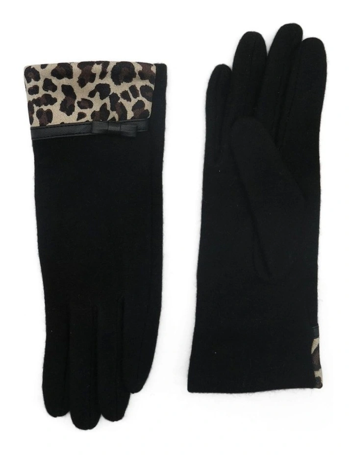 Jacqueline Gloves in Black Leopard image 1