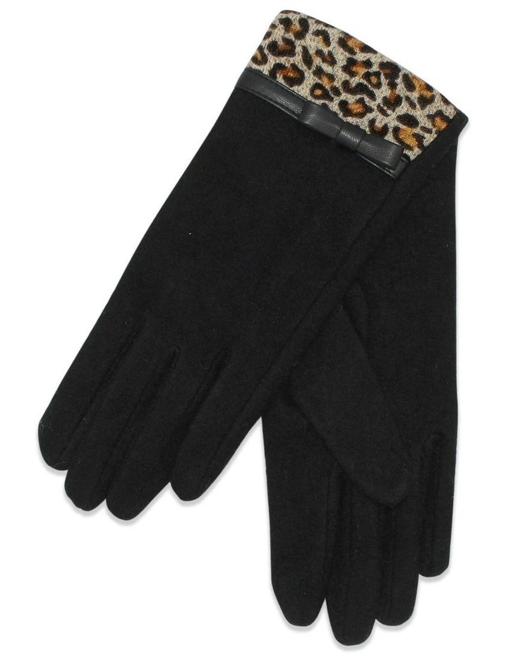 Jacqueline Gloves in Black Leopard image 2