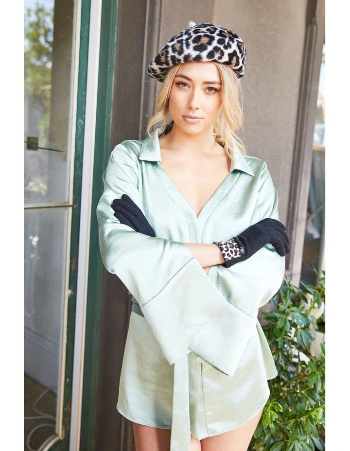 Jacqueline Gloves in Black Leopard image 7