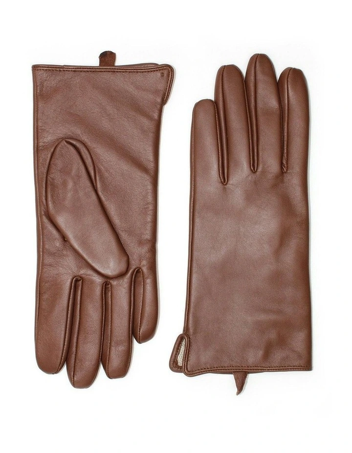 Zoey Leather Gloves in Brown image 1
