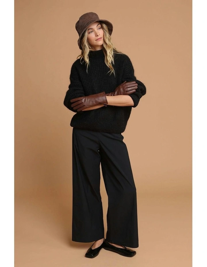 Zoey Leather Gloves in Brown image 4