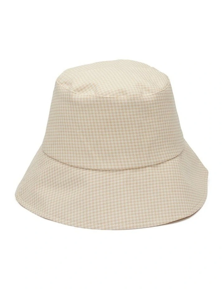 Hannah Bucket Hat in Beige Check image 1