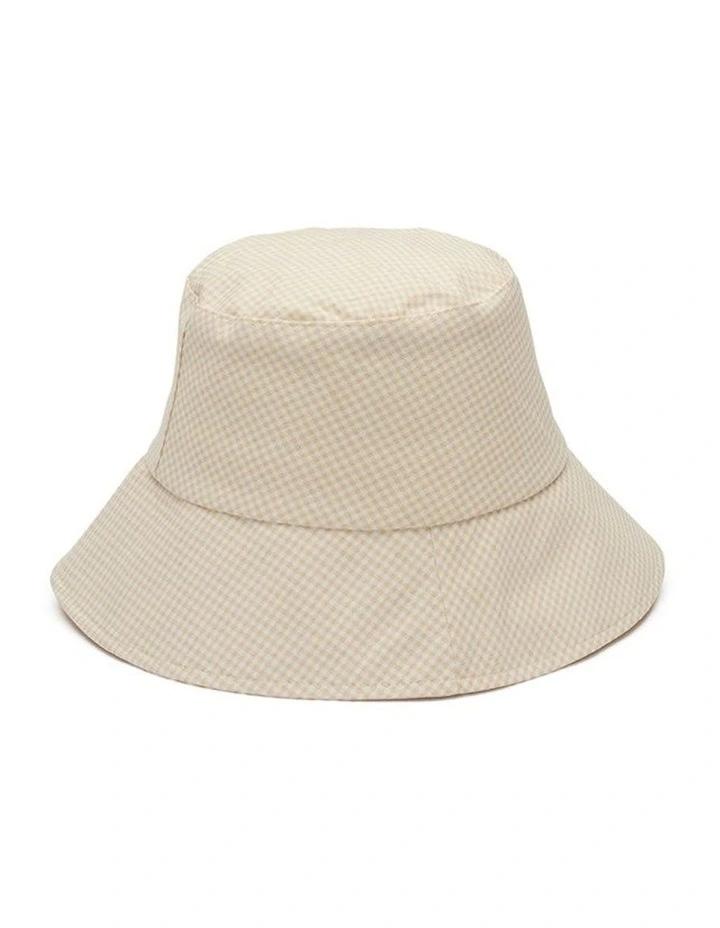 Hannah Bucket Hat in Beige Check image 3