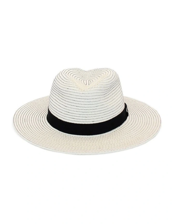Bronte Fedora Hat in Ivory/Black image 4