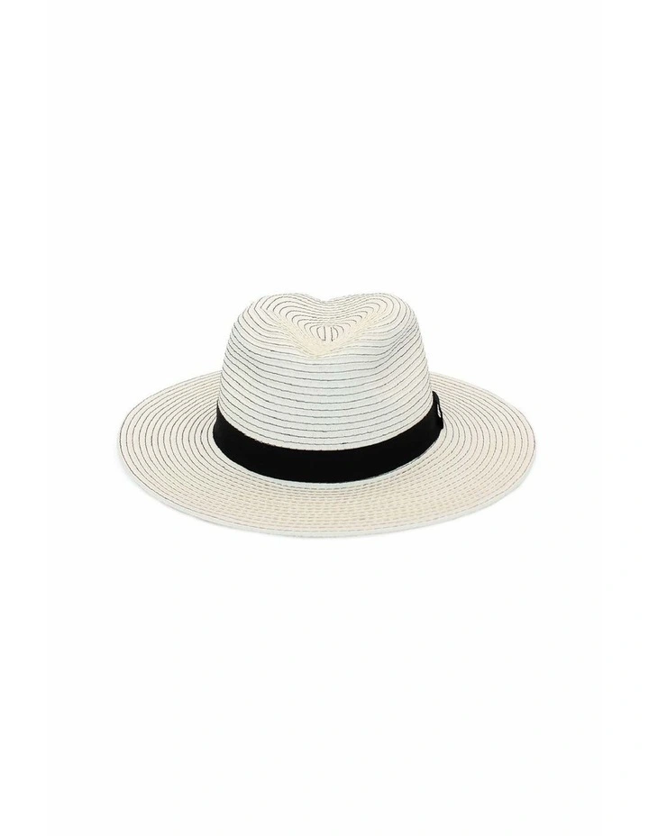 Bronte Fedora Hat in Ivory/Black image 5