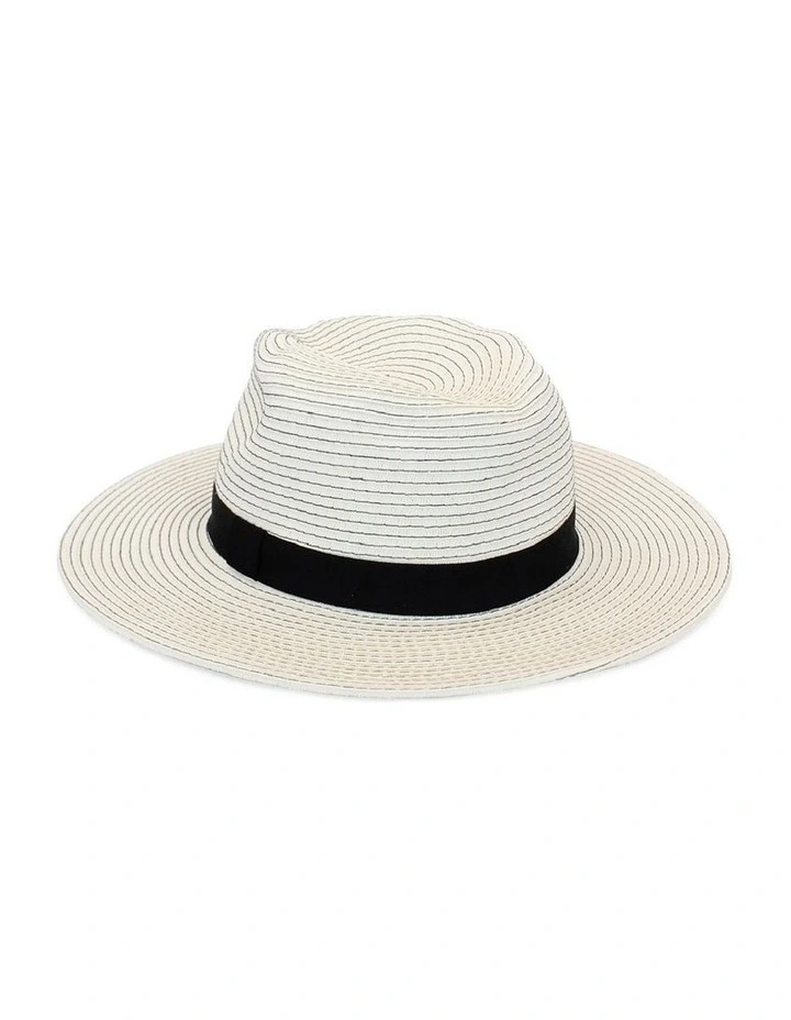Bronte Fedora Hat in Ivory/Black image 5