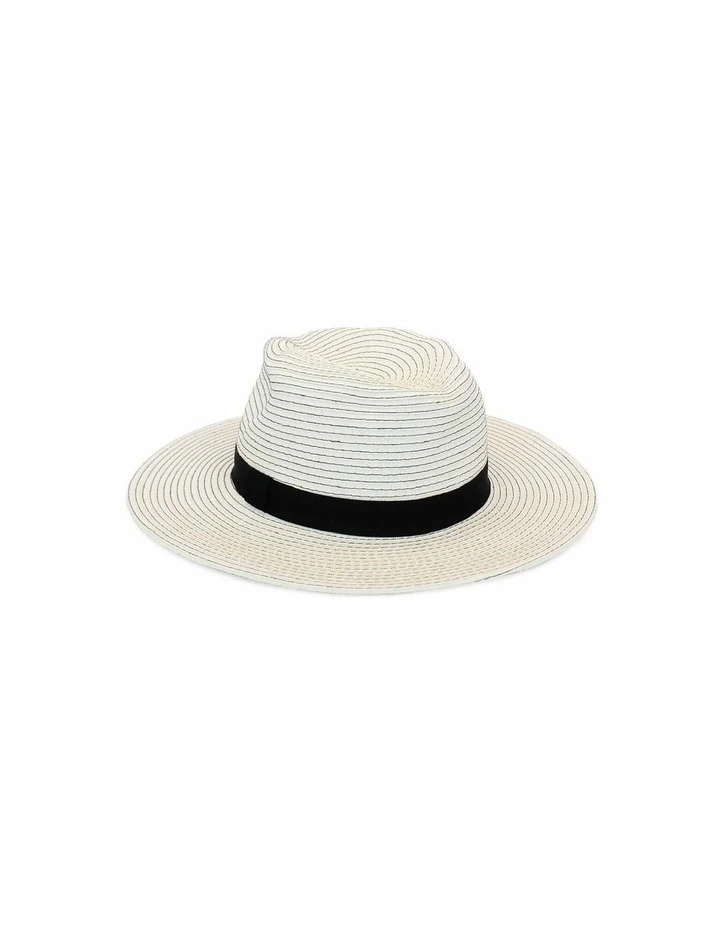 Bronte Fedora Hat in Ivory/Black image 6