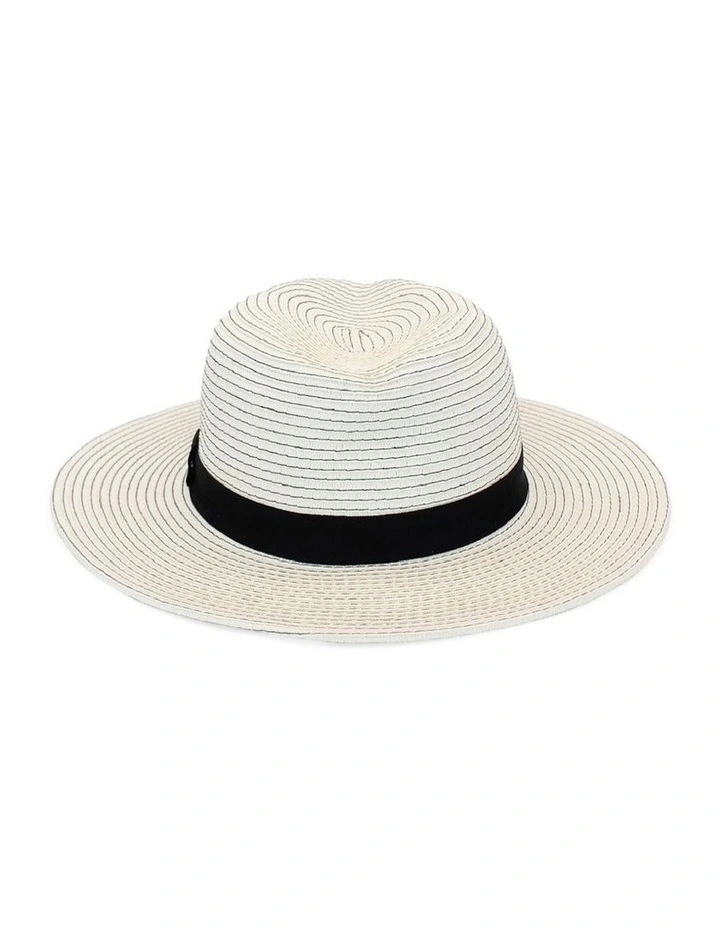 Bronte Fedora Hat in Ivory/Black image 6