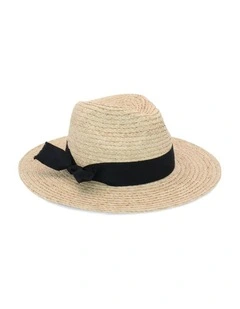 Aurelia Fedora Hat in Natural/Black