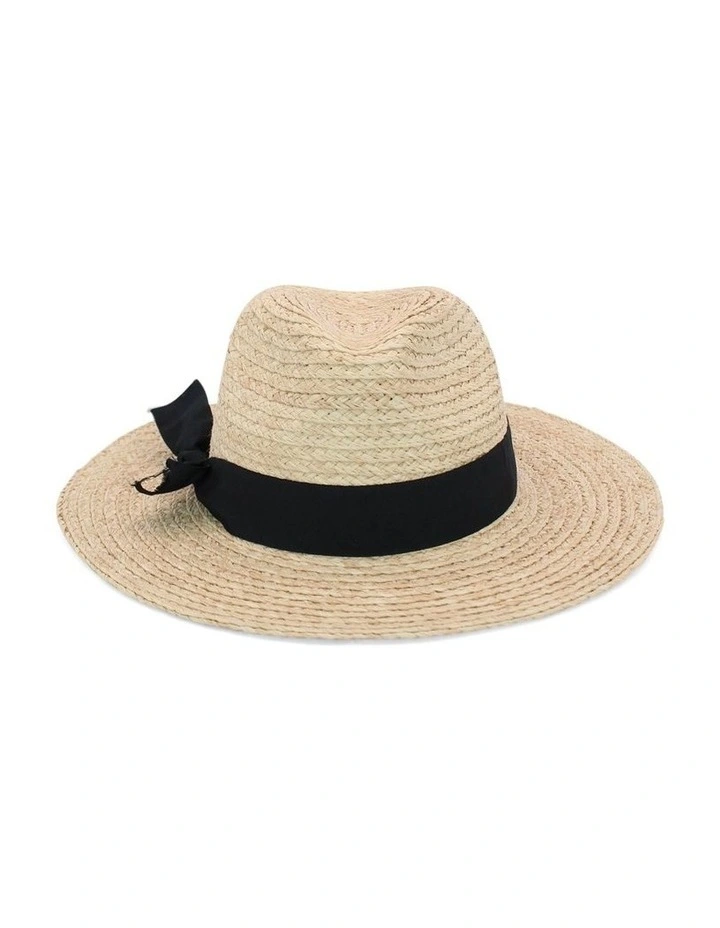 Aurelia Fedora Hat in Natural/Black image 3