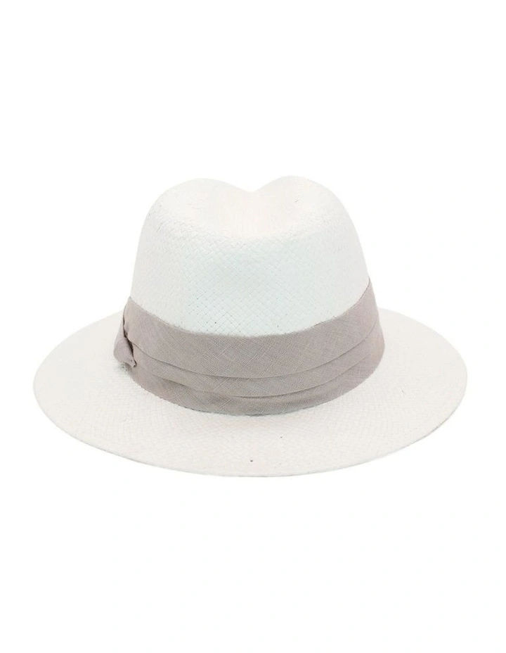 Lane Fedora Hat in White/Grey image 4