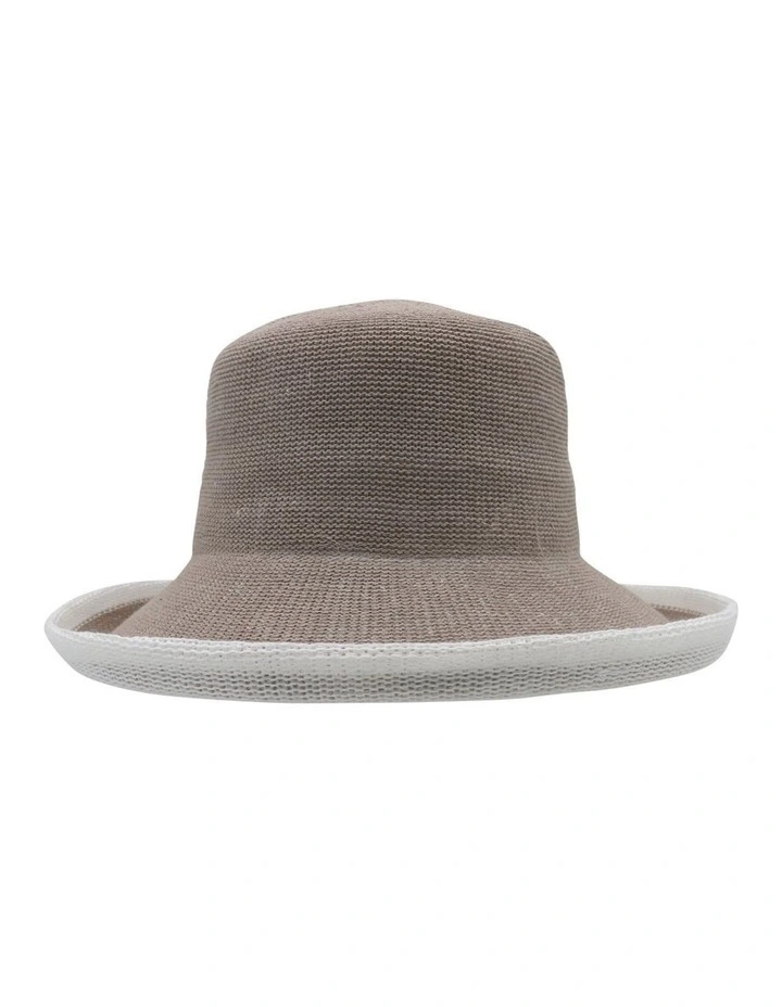Belle Breton Hat in Mushroom/White image 1