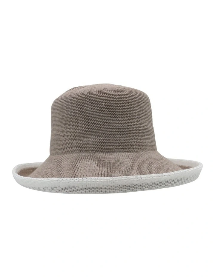 Belle Breton Hat in Mushroom/White image 2