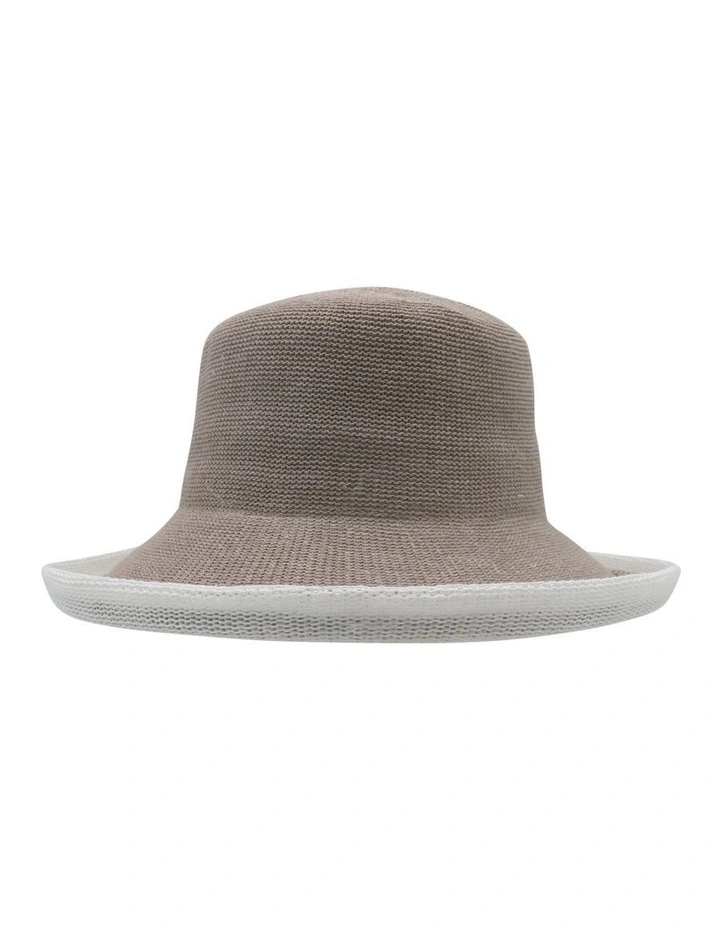 Belle Breton Hat in Mushroom/White image 3