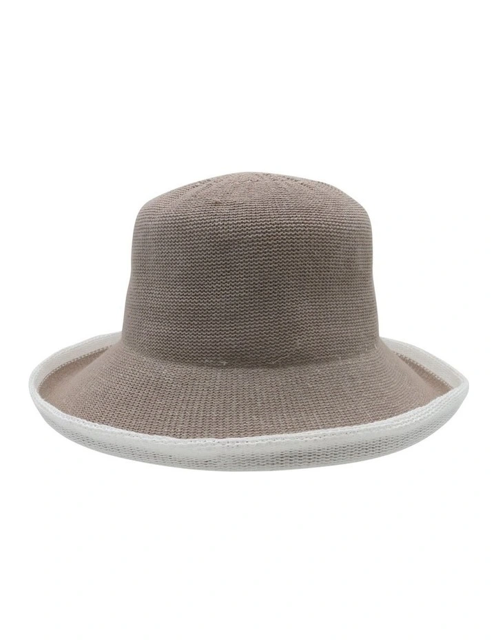 Belle Breton Hat in Mushroom/White image 4