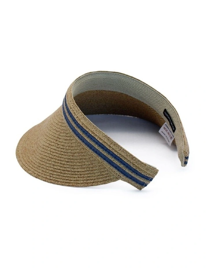 Blythe Visor Hat in Beige/Denim image 5