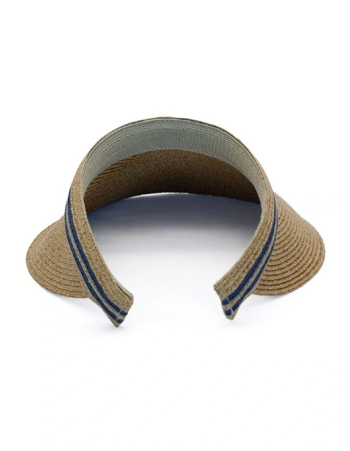 Blythe Visor Hat in Beige/Denim image 6