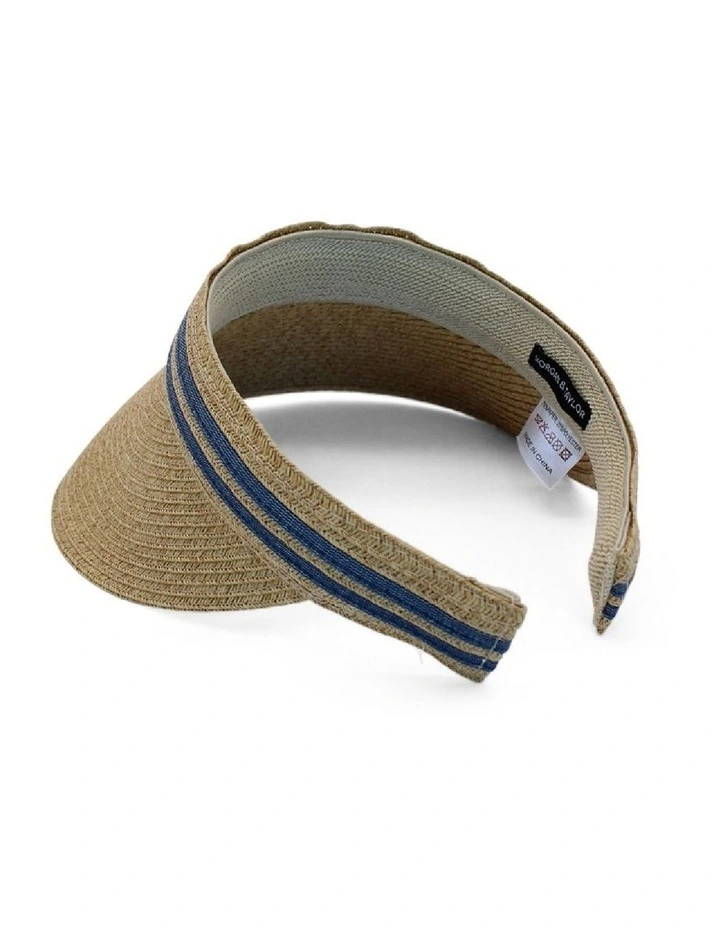 Lilah Visor Hat in Tan/Denim image 3
