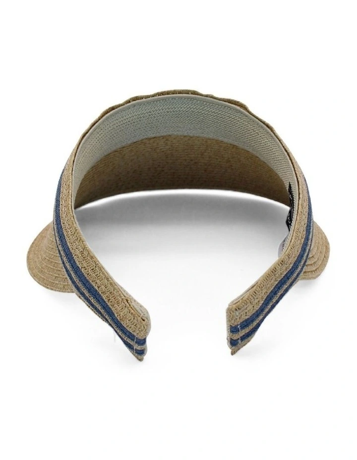 Lilah Visor Hat in Tan/Denim image 4