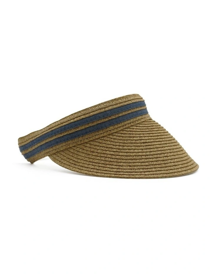 Lilah Visor Hat in Tan/Denim image 5