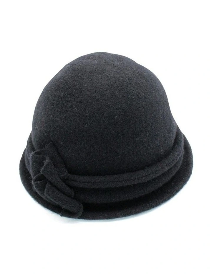 Joy Woolen Pull On Hat in Black image 1