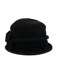 Joy Woolen Pull On Hat in Black