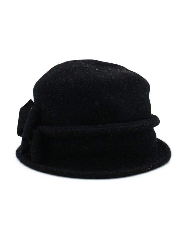 Joy Woolen Pull On Hat in Black image 1