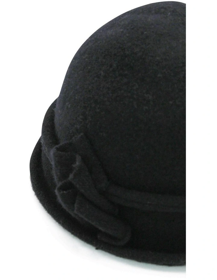 Joy Woolen Pull On Hat in Black image 3