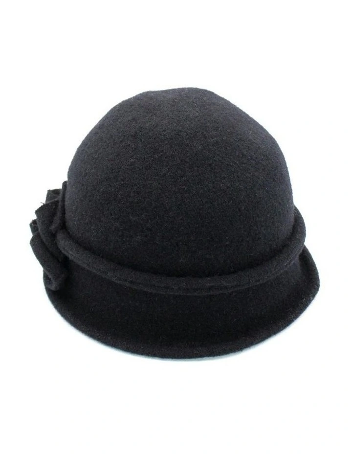 Joy Woolen Pull On Hat in Black image 5