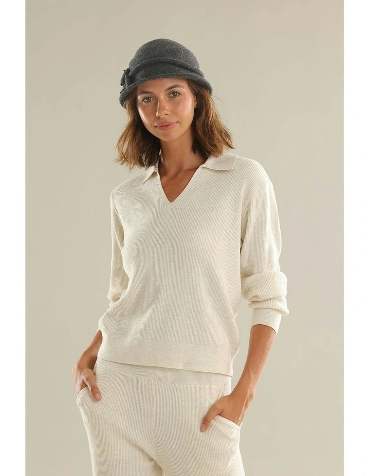 Joy Woolen Pull On Hat in Charcoal image 5