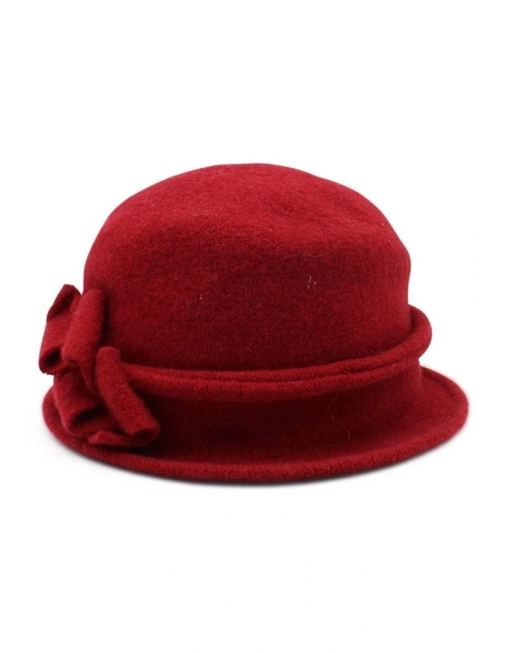 Joy Woolen Pull On Hat in Red image 1