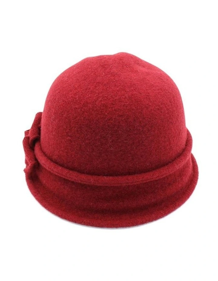 Joy Woolen Pull On Hat in Red image 4