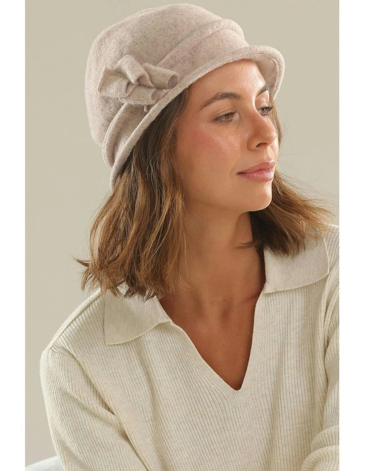 Joy Woolen Pull On Hat in Sand image 2