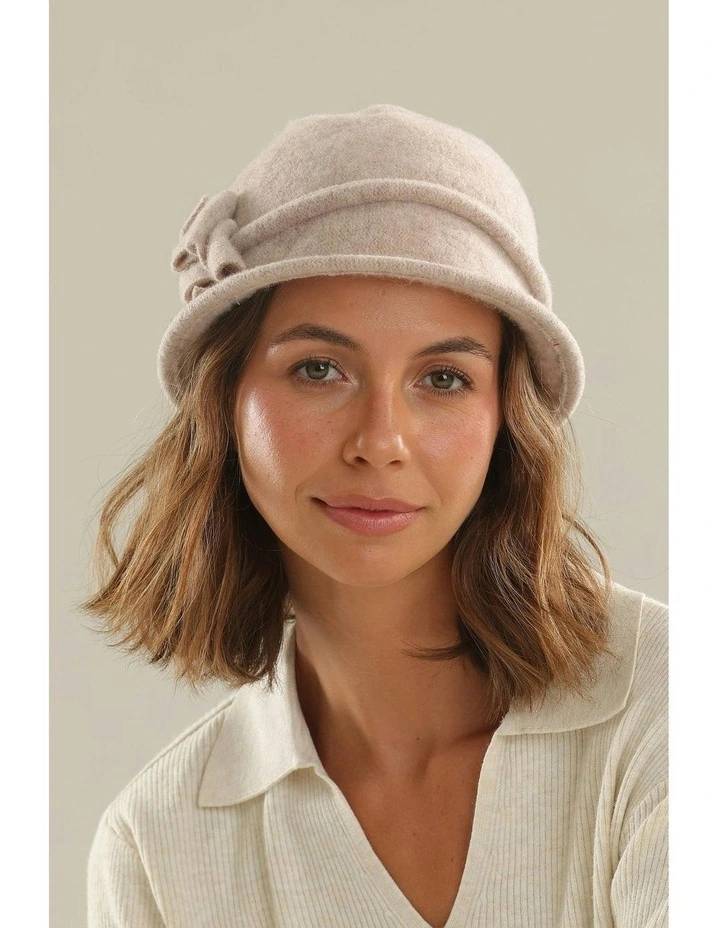 Joy Woolen Pull On Hat in Sand image 5