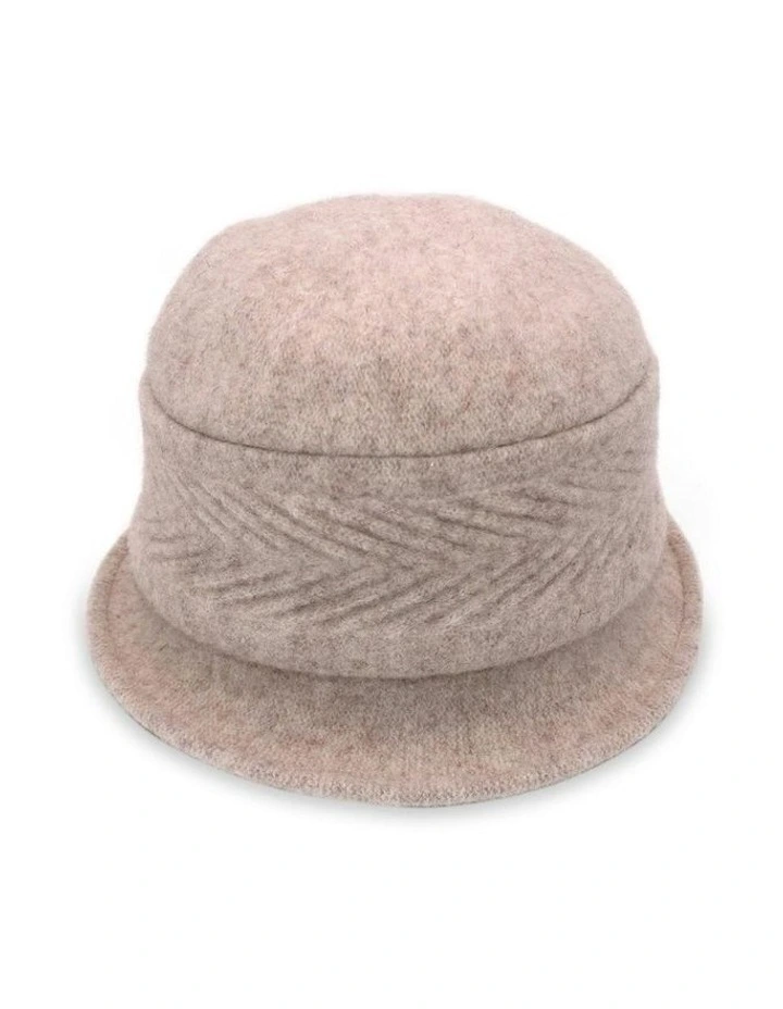Sadie Woollen Pull On Hat in Sand image 1