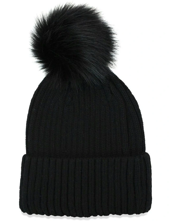 Valentine Wool Blend Beanie in Black image 5
